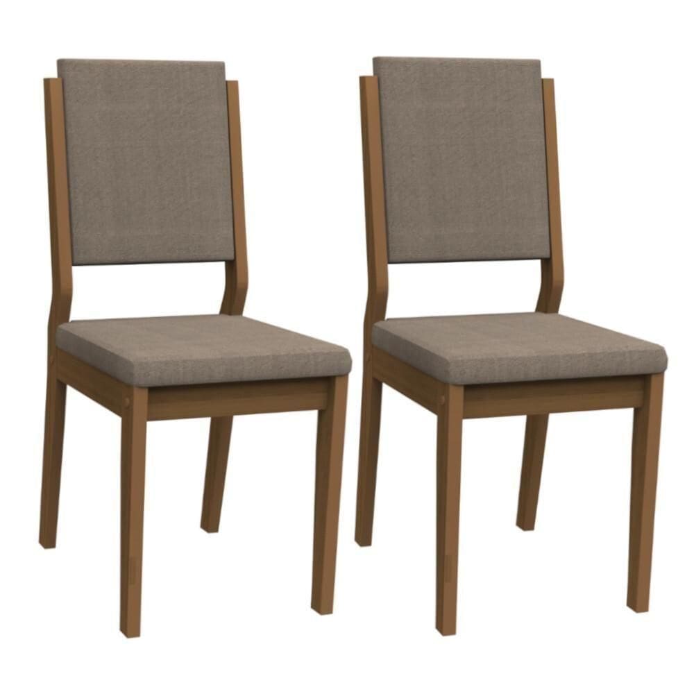 2 Cadeiras Estofadas Em Veludo 100% Mdf New Ceval Carol
