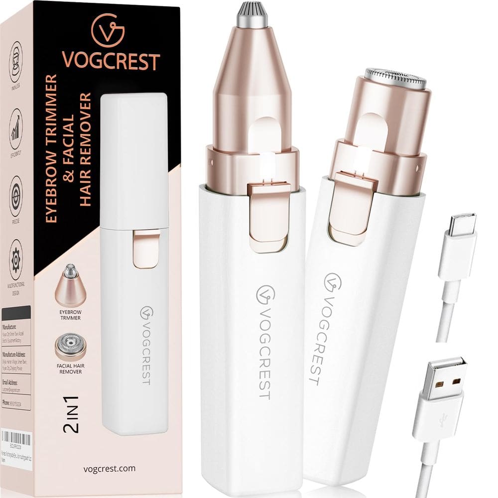 Aparador de cabelo VG VOGCREST 2 em 1, removedor de pelos faciais para mulheres