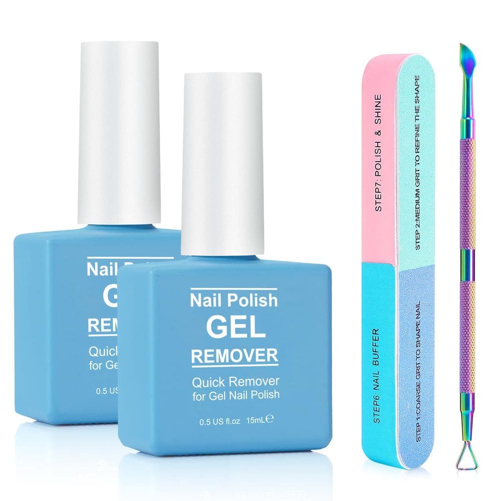 Kit de remoção de esmalte em gel ATOANY, pacote com 2 lixa de unhas e raspador