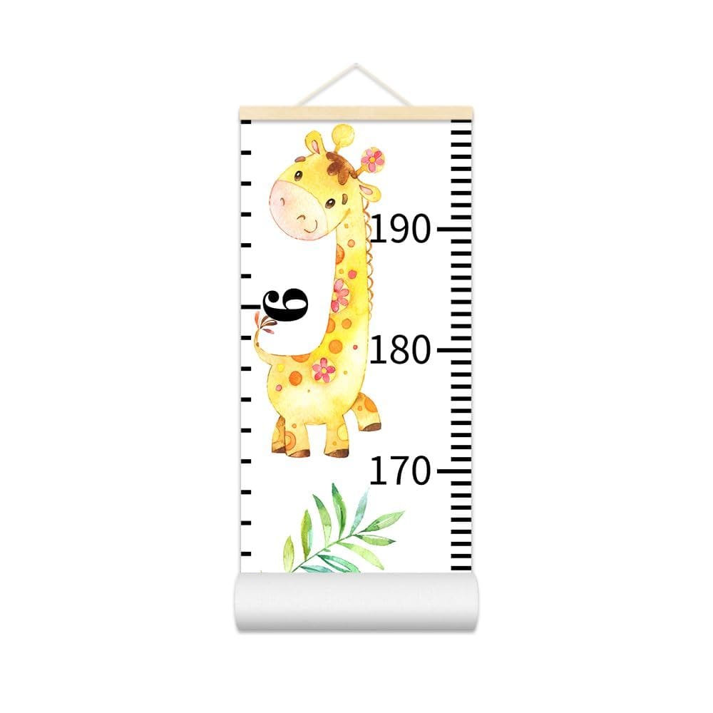 Gráfico de crescimento do bebê: tapeçaria de parede em lona Nustila Giraffe 195x20cm