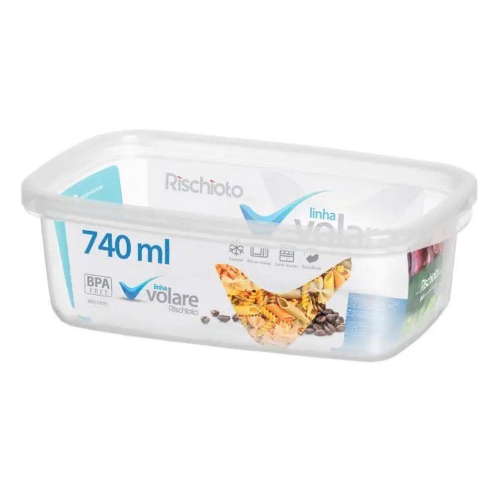 Potes Transparente Volare Rischioto 740ML Retangular - 0,74 Litros - PANAMI