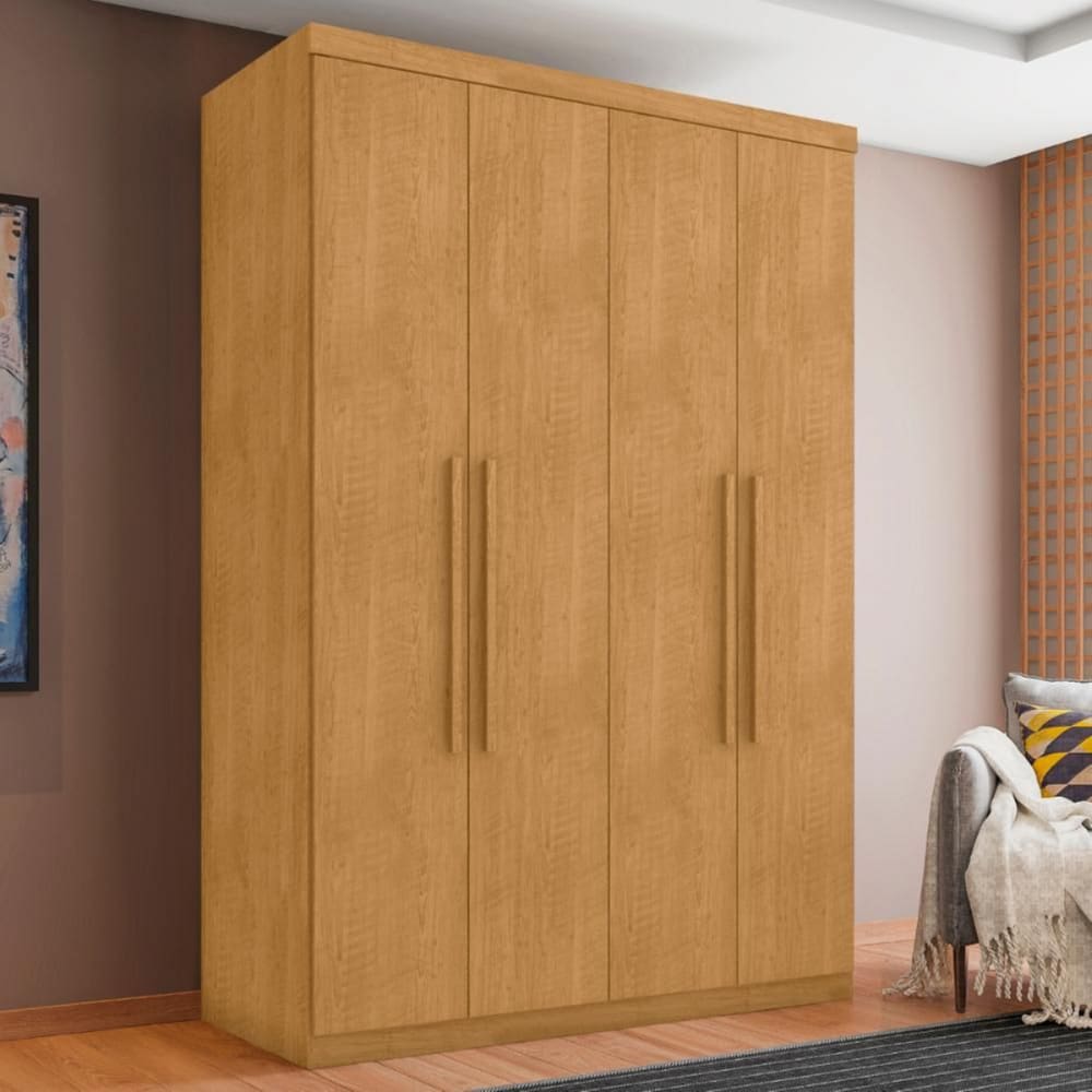 Guarda Roupa 4 Portas e 4 Gavetas Lages Naturalle