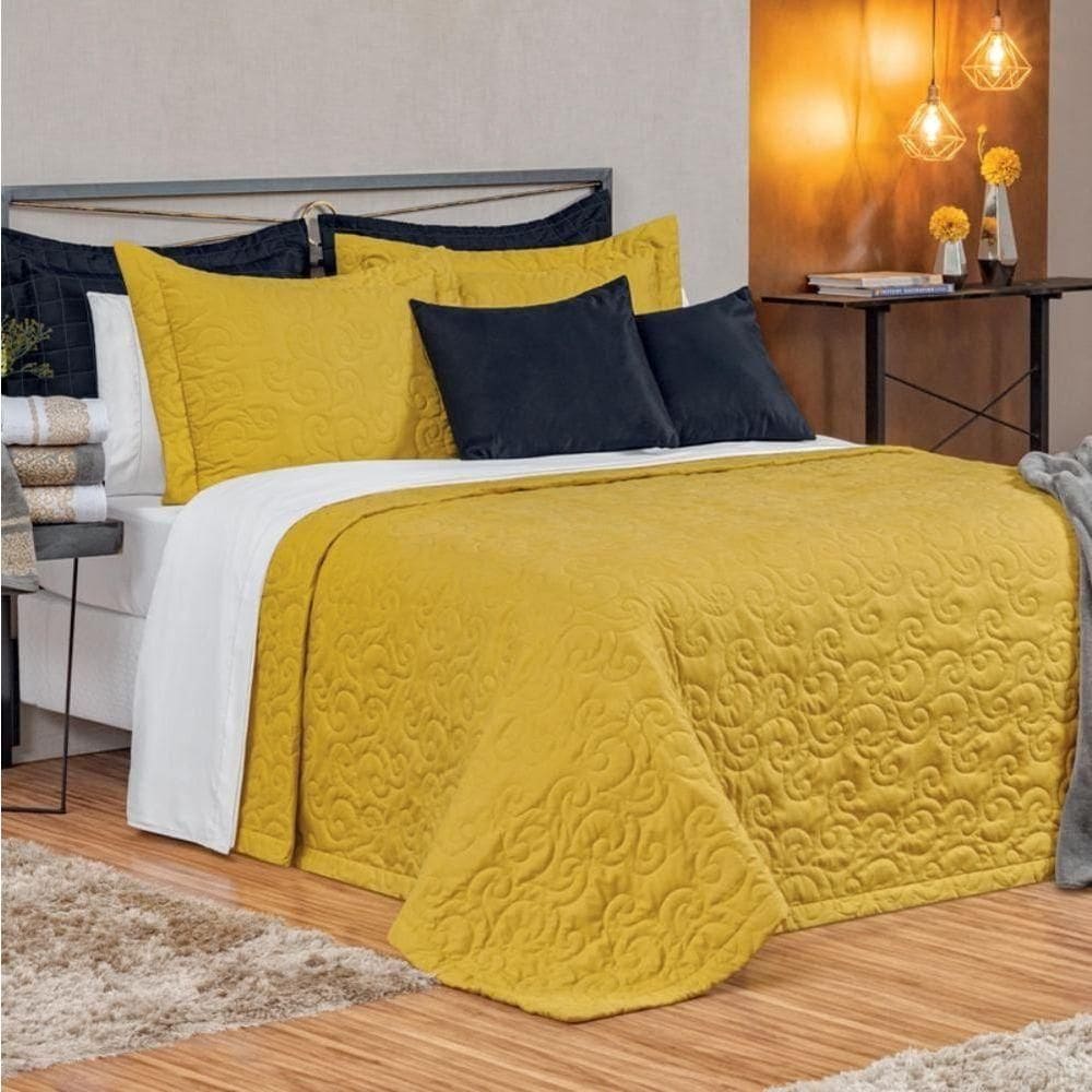 Cobre Leito King Micropercal 400 Fios 3 Peças Belga - Amarelo