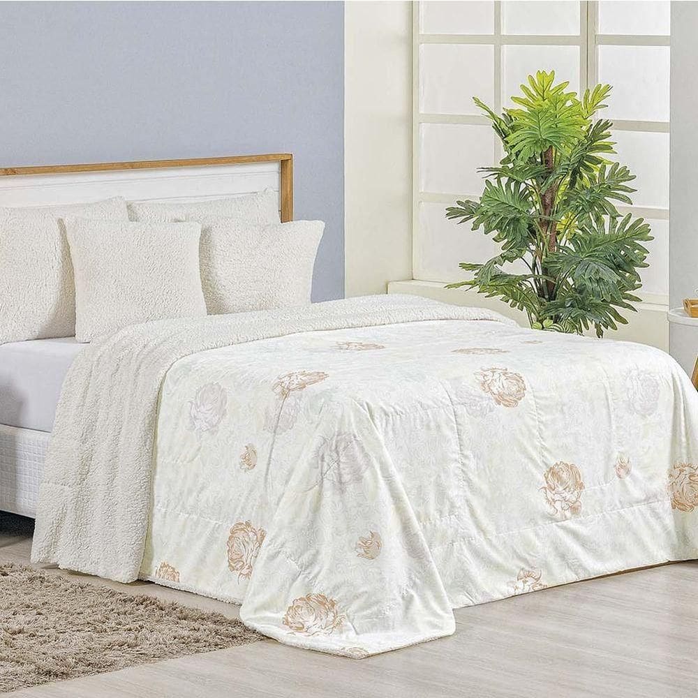Cobertor Queen Top Line Estampado Hipercal-sherpa 1 Peça - Garden