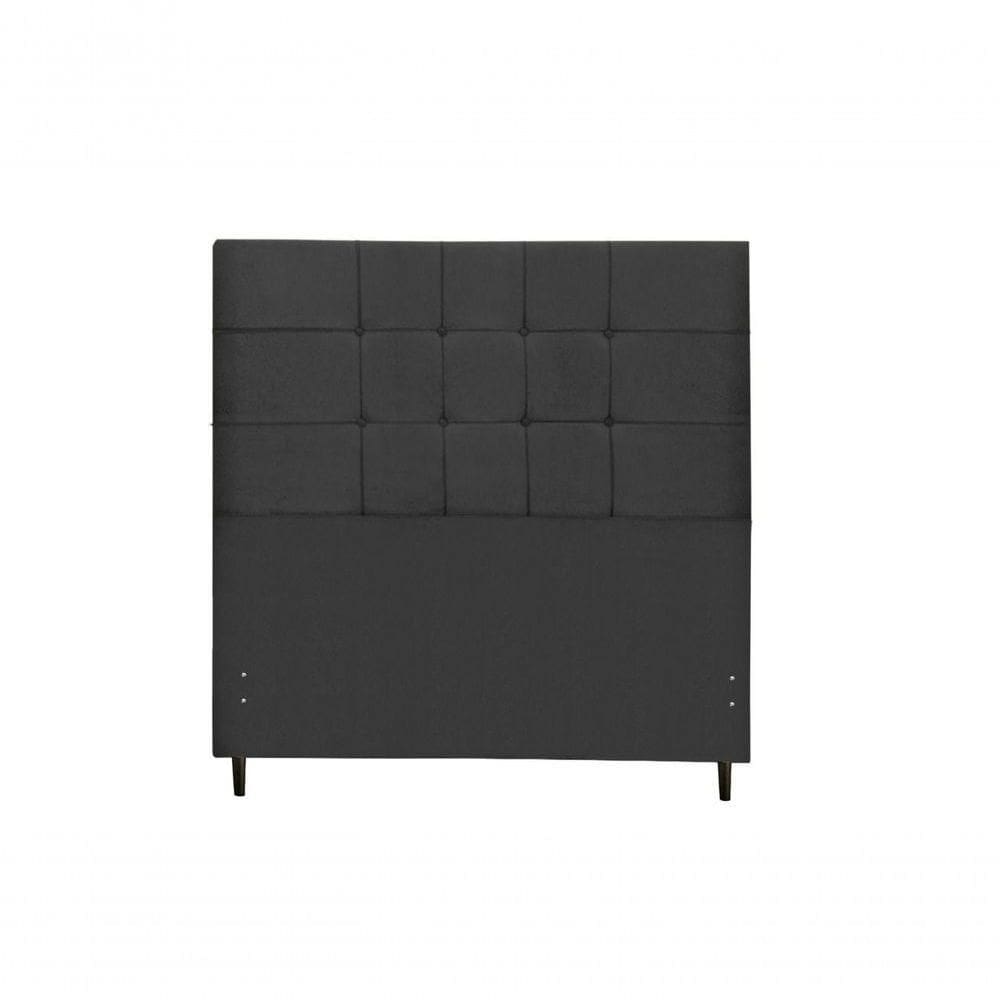 Cabeceira Maveric Estofada Com Botão De Tecido Para Cama Box Solteiro 94cm Preto -