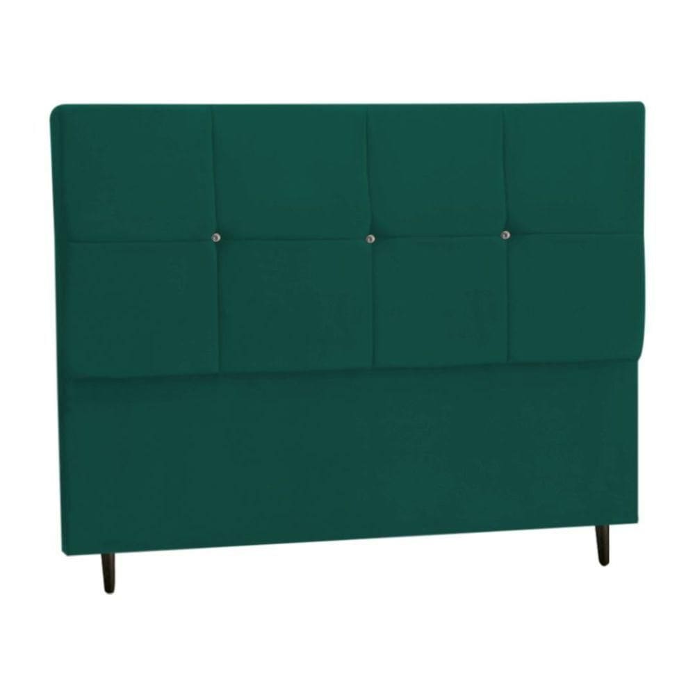 Cabeceira Estofada Box Solteiro Encosto Para Cama Civic 94x126 Azul Tiffany