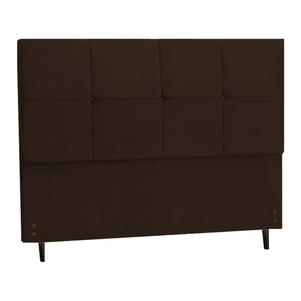 Cabeceira Casal King Size 195 Cm New Civic Marrom Para Cama Box Estofada -