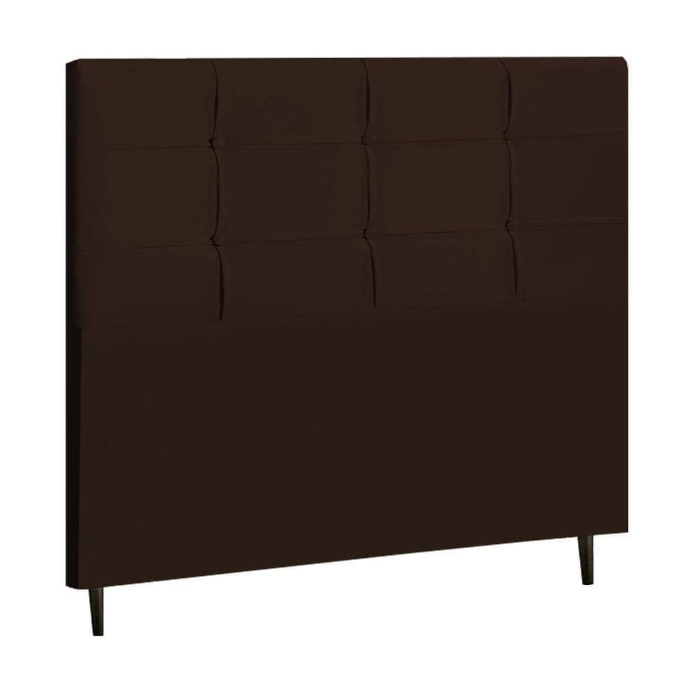 Cabeceira Estofada Box Casal Encosto Para Cama Hylux 144x126 Marrom