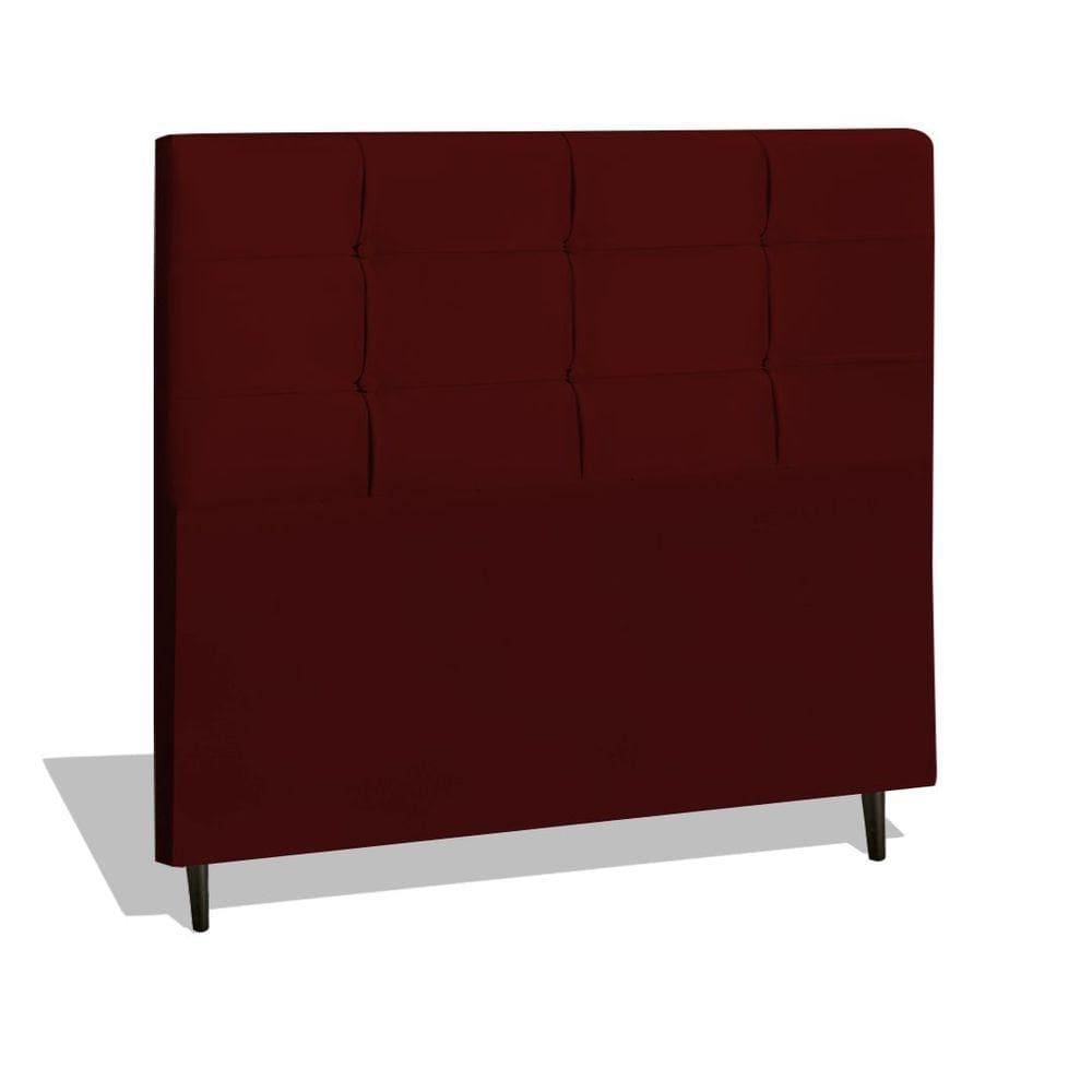 Cabeceira Estofada Box Casal King Size Encosto Para Cama Hylux 195x126 Cm Marsala
