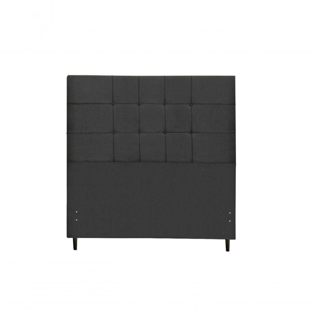 Cabeceira New Maveric Estofada Com Botão De Tecido Para Cama Box Casal 144cm Preto -
