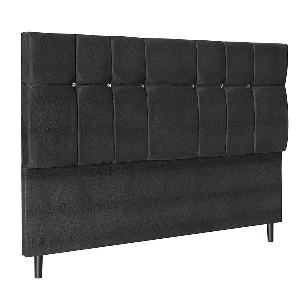 Cabeceira Audi X1 Preto Estofada Para Cama Box Casal 144cm Quarto Luxo