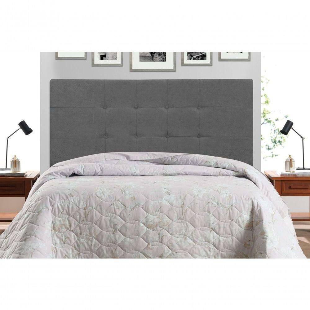 Cabeceira Solteiro 94 Cm Maveric Chumbo Para Cama Box Estofada