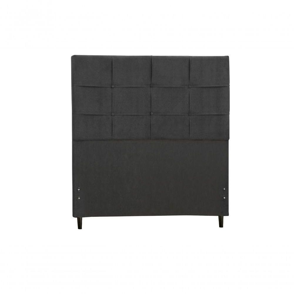 Cabeceira New Hylux Estofada Com Botão De Tecido Para Cama Box Casal Queen Size 164cm Preto