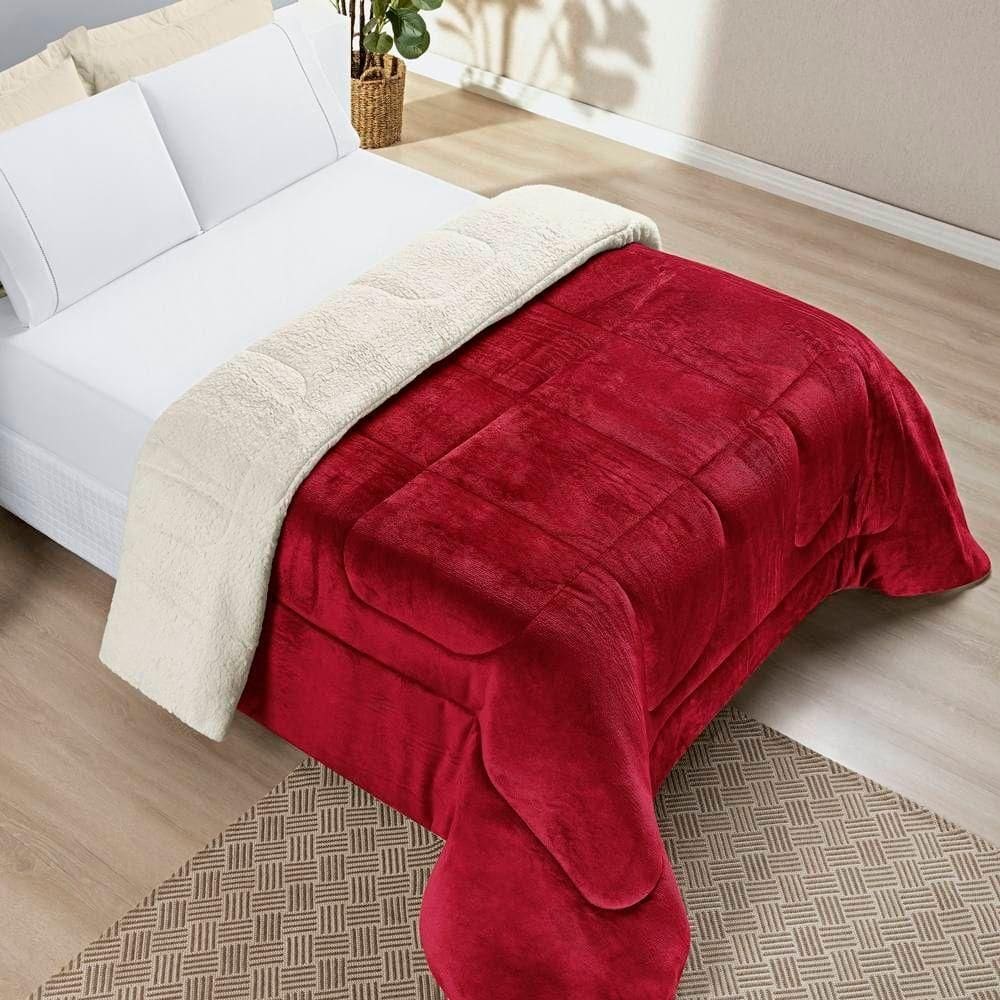 Edredom King Coberdrom Sherpa-mantinha Everest 1 Peça - Vermelho