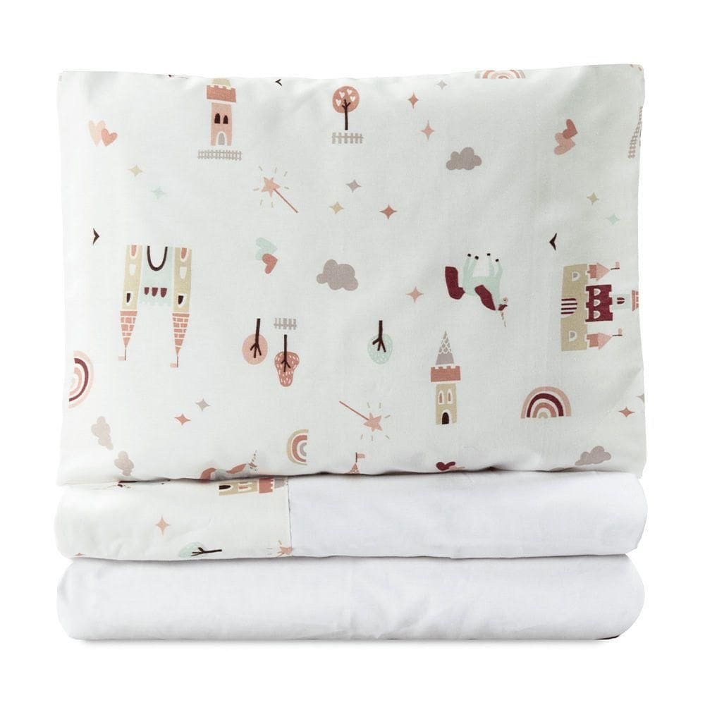 Jogo De Lençol Para Berço Americano 100% Algodão 3 Peças - Conto De Fadas