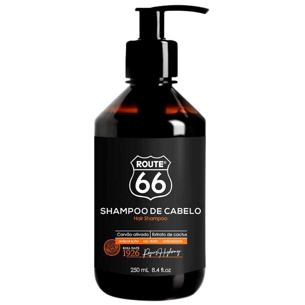 Shampoo de Cabelo Route 66 Antipoluição com Carvão Ativado 250mL Viking
