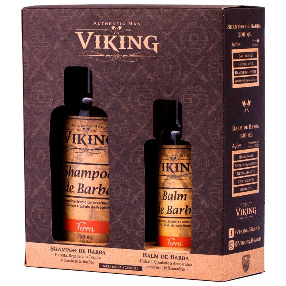 Kit Shampoo + Balm de Barba Linha Terra Viking