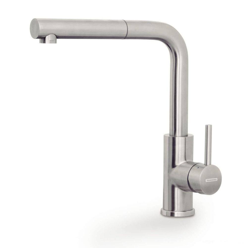 Misturador Monocomando Tramontina Monde Plus Aço Inox Acabamento Scoth Brite Extensor Tramontina