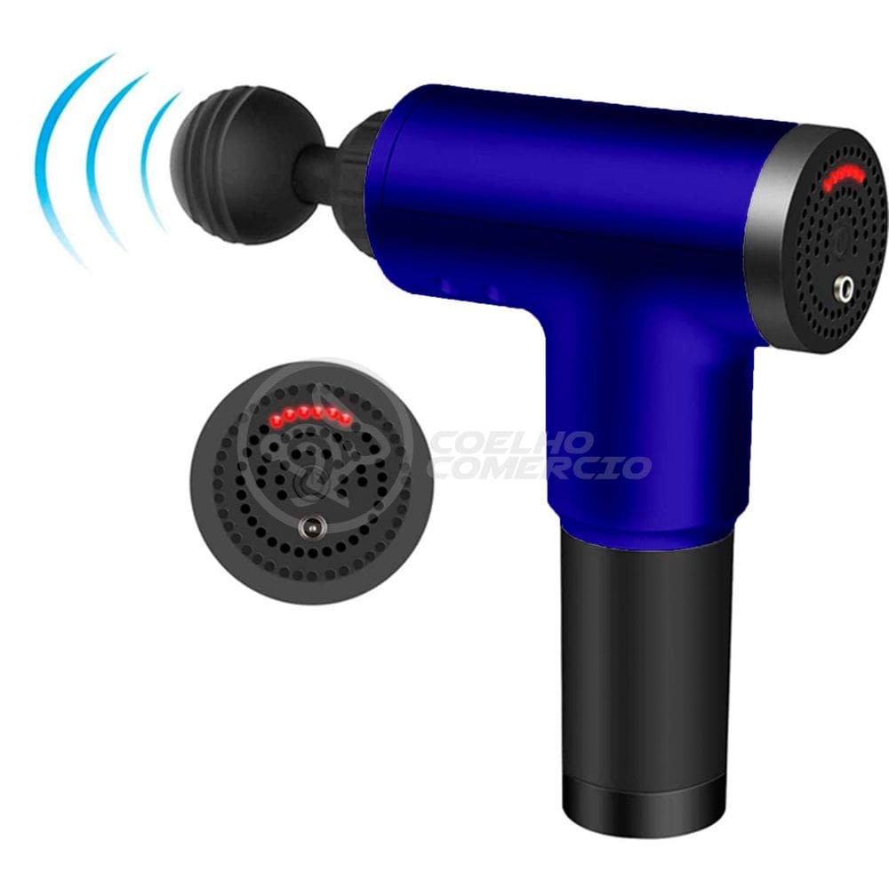 Massageador Elétrico Fisioterapia Alívio Muscular 6 Níveis - Fascial Gun LE-320 Azul