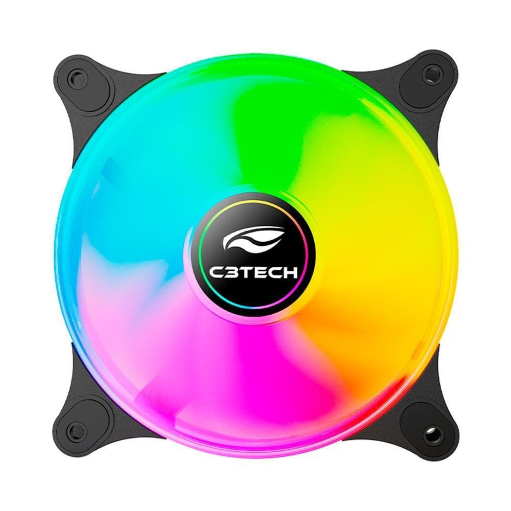 Cooler Fan Gamer, Argb, F9-L170Bk, 12Cm, C3Tech, 1.200 Rpm