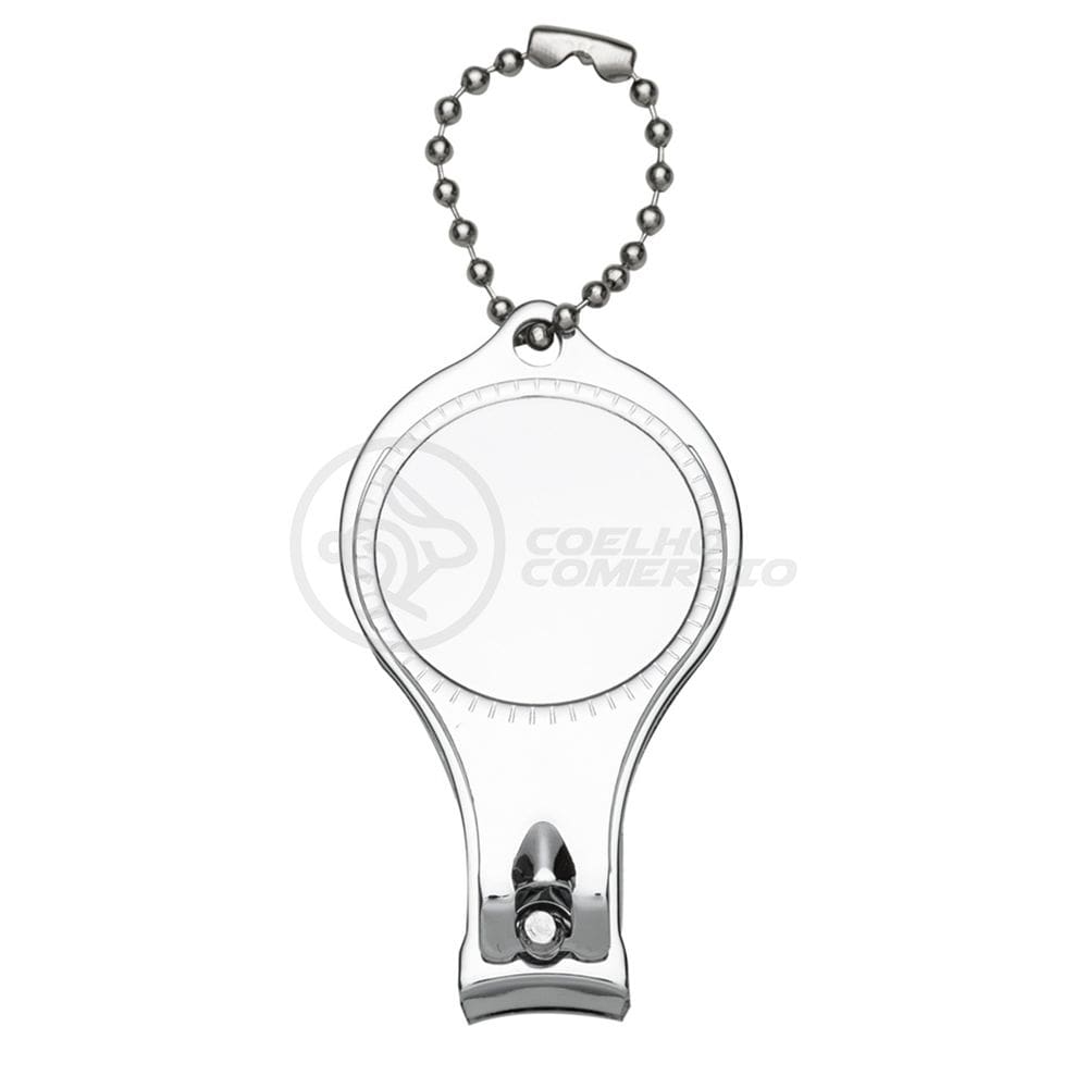 Kit 10 Cortador de Unha com Lixa Pé Mão Aço Inox Abridor de Garrafa Chaveiro 3 em 1 Redondo