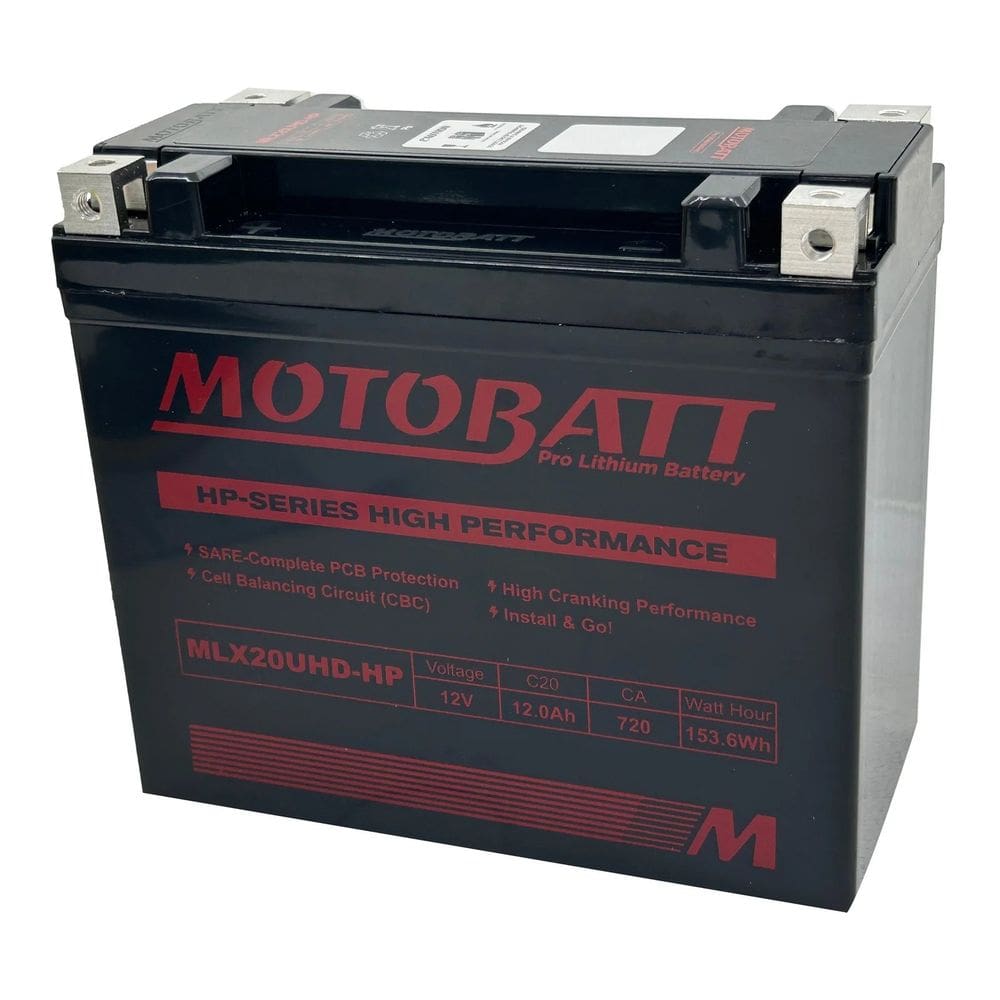 Motobatt – LifePo4 Lithium – MLX20UHD - H P – 720CA (MBTX20U, YTX20L-BS, YTX20HL-BS, YTX20H-BS, YTX20-BS, YB16CL-B, YB18L-A, YB18L-A1, YB18L-B)