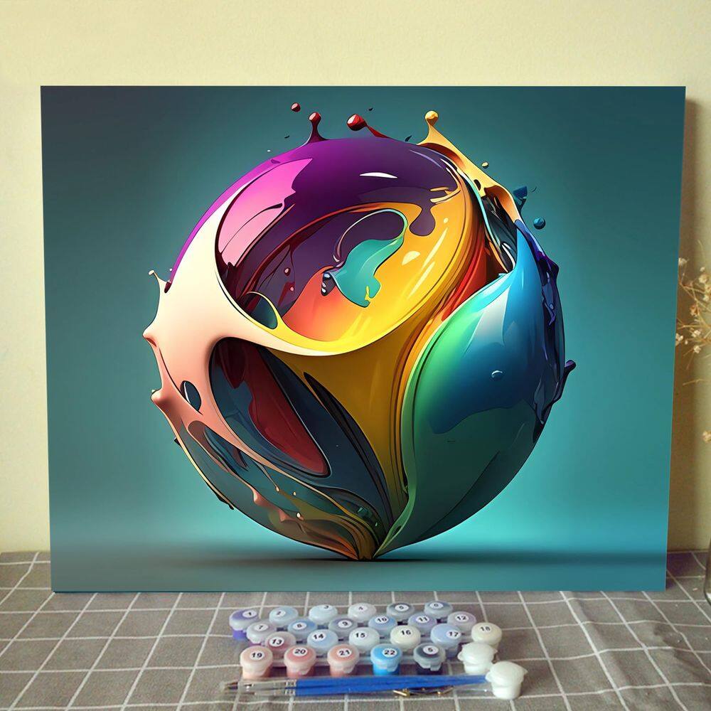 Bola abstrata Paint by Numbers Aihonmin para adultos/crianças
