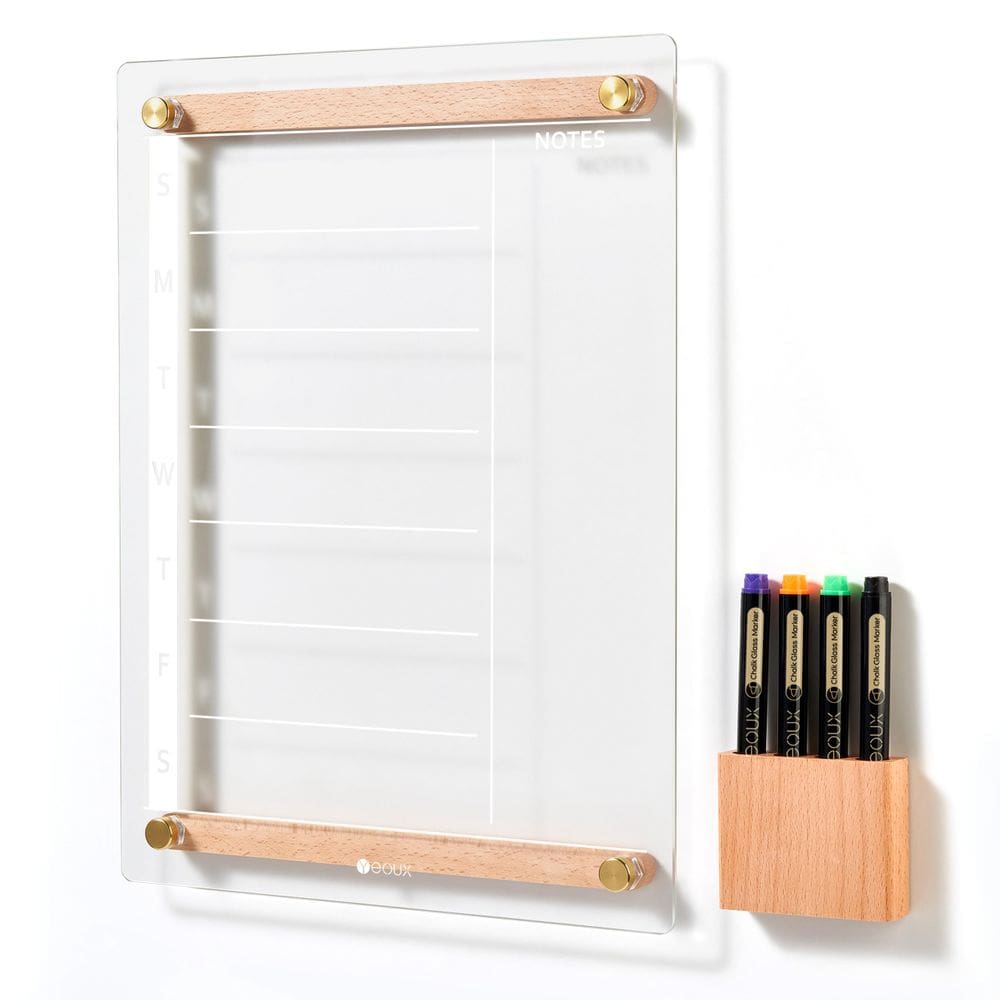 Calendário semanal apagável a seco, quadro branco Yeoux 15x11 com acessórios