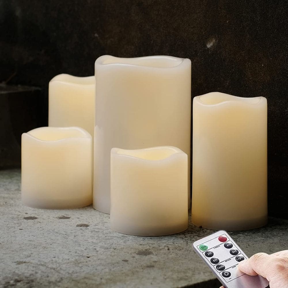 Velas externas NONNO e ZGF à prova d`água de LED sem chama, pacote com 5