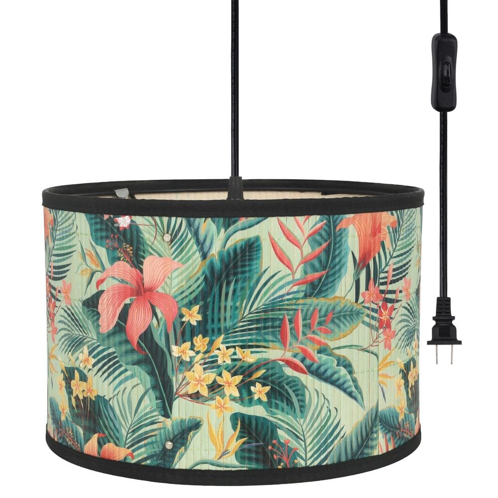 Luminária pendente Eiips Bamboo Plug em 4,5 m com interruptor ON/OFF