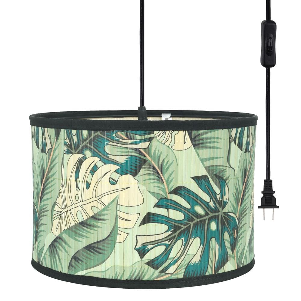 Luminária pendente Eiips Bamboo Plug em 4,5 m com interruptor ON/OFF verde
