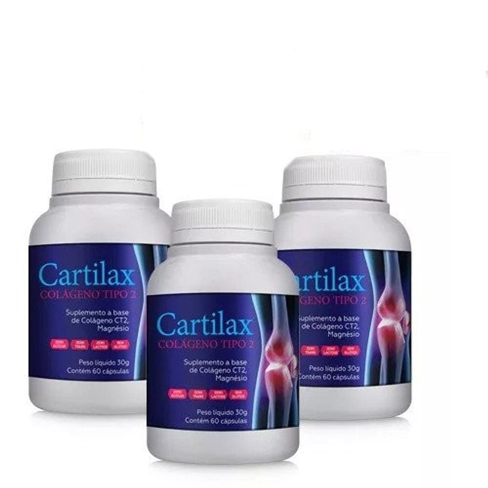 Kit 3 Cartilax UC2 - Colágeno Tipo 2 180 Cápsulas