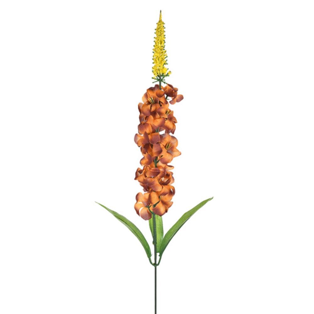 Haste Decorativa Delfinium Outono Laranja Outono 55Cm