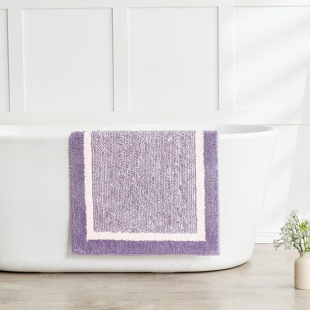 Tapete de banho CozeCube Purple Fluffy Antiderrapante Microfiber 120x60cm