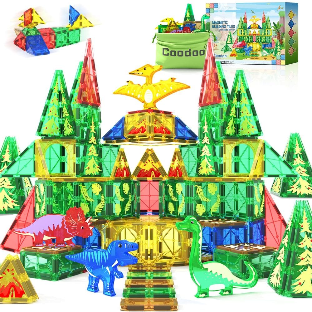 Blocos de construção magnéticos Coodoo Dinosaur Toys 3+ Years