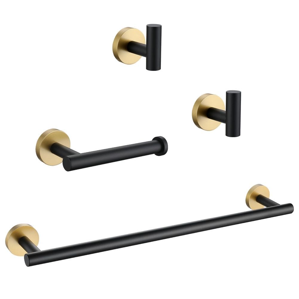 Conjunto de ferramentas de banheiro Lairuier Stainless Steel Black de 4 peças
