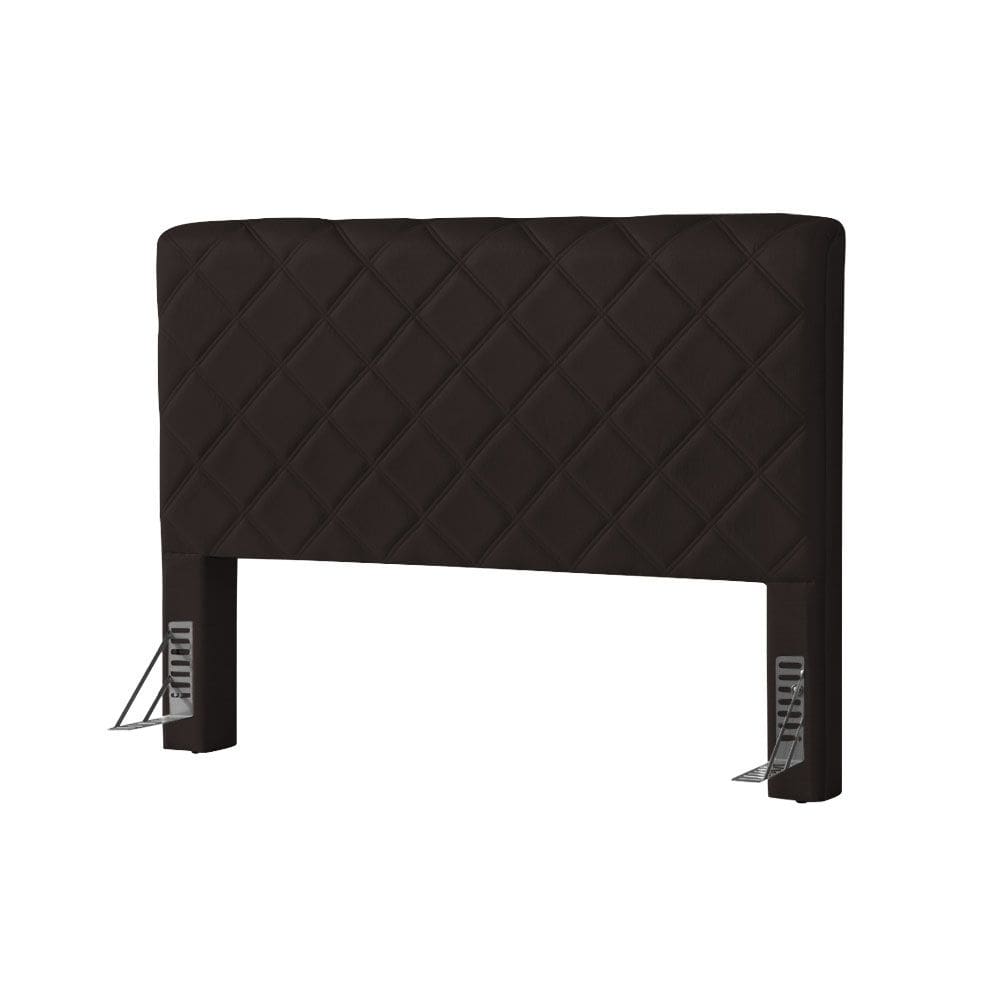 Cabeceira Cama Box King 1,93m Estofada Capri Linho Marrom Escuro