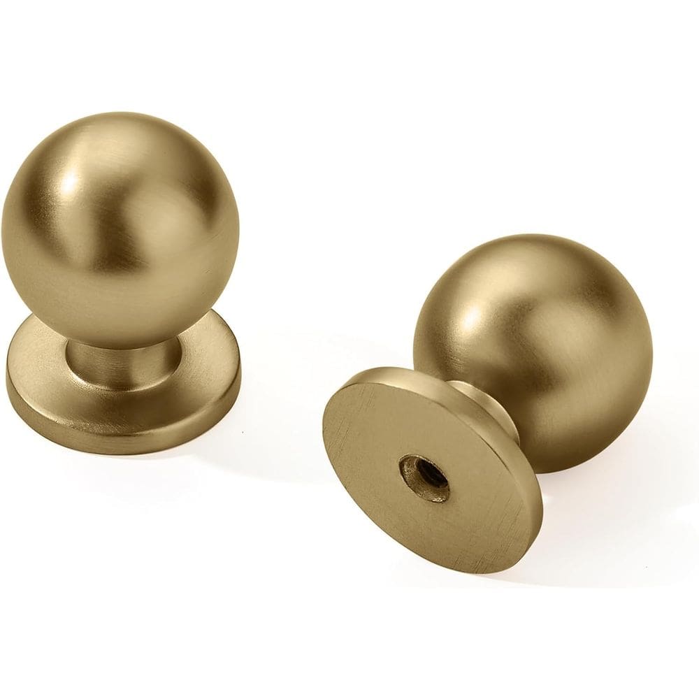 Botões de gabinete khtumeware, latão escovado dourado, 2,2 onças, 25 mm de diâmetro