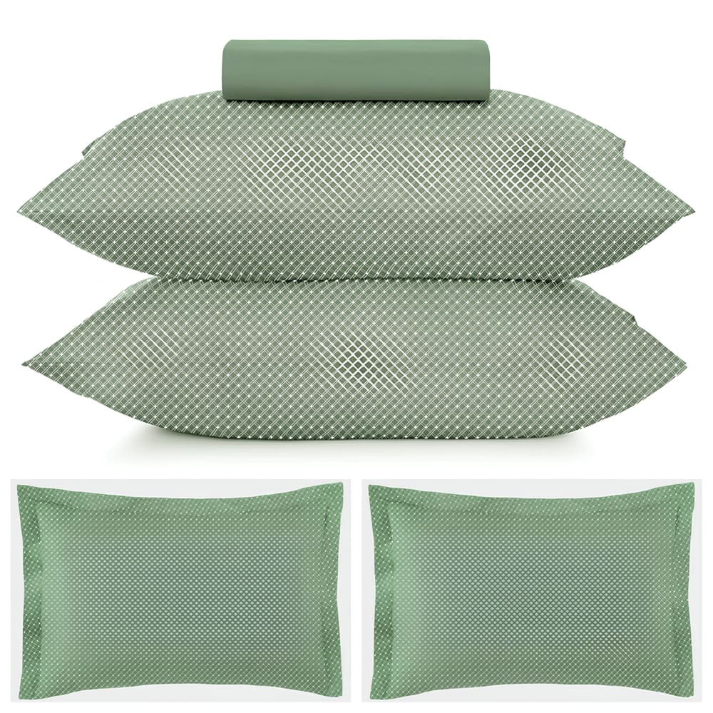 Kit Jogo de Cama Queen 3 Peças e 2 Fronhas Extras Altenburg Toque Acetinado Slim Verde