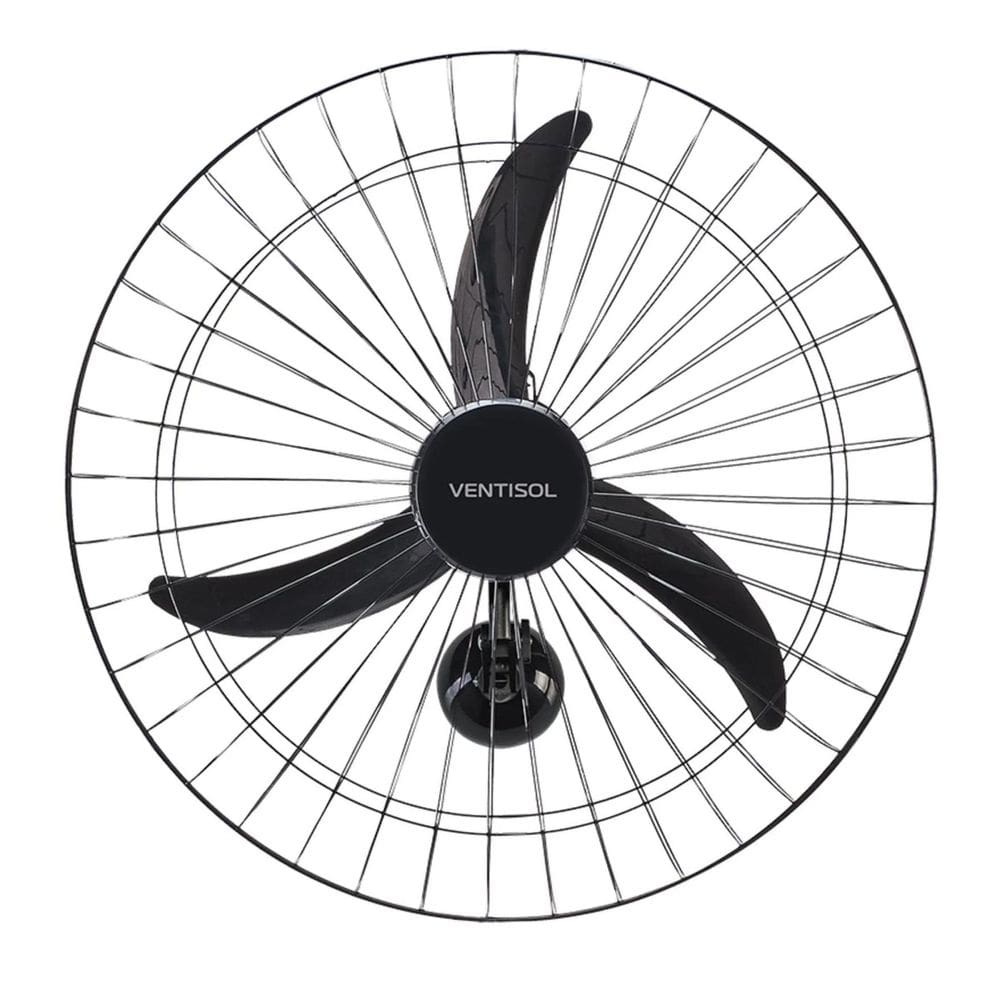 Ventilador De Parede Ventisol New C/3 Pás Preto 60cm 127v
