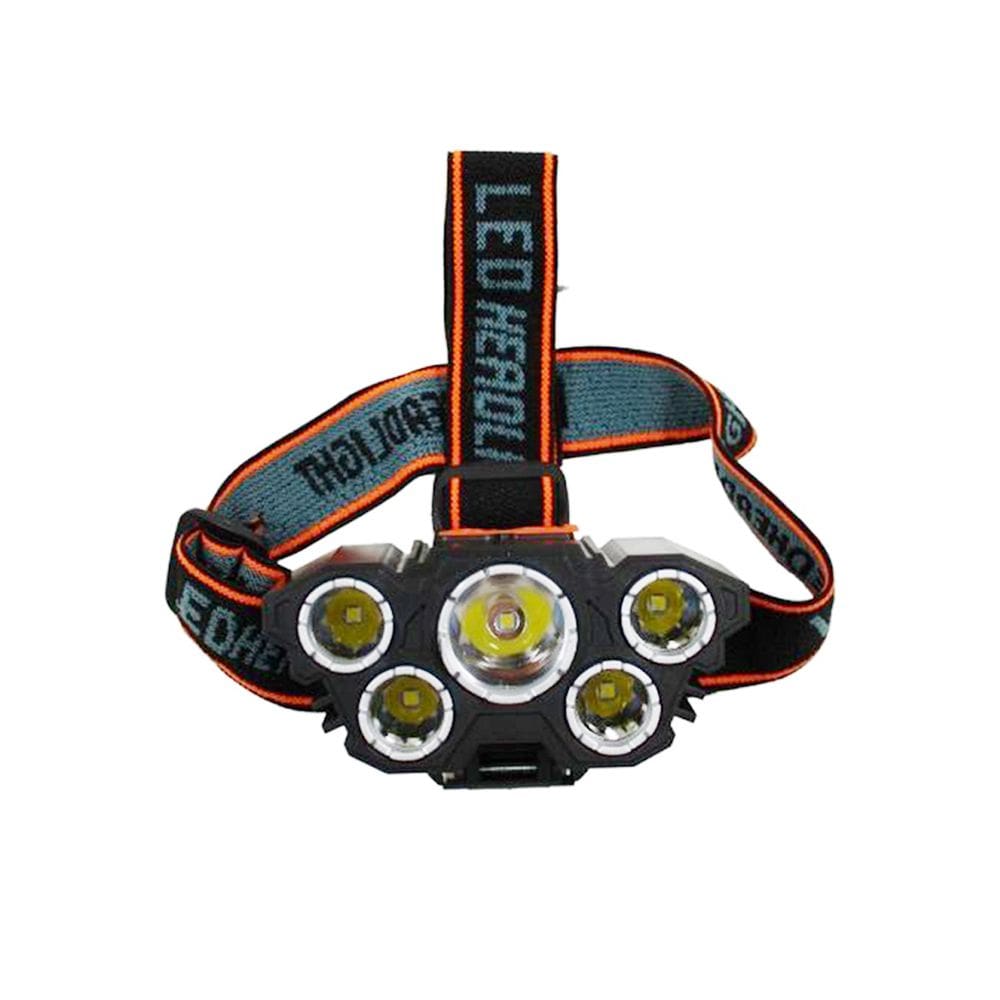 Lanterna Cabeça 5 Led USB Recarregavel Longo Alcance