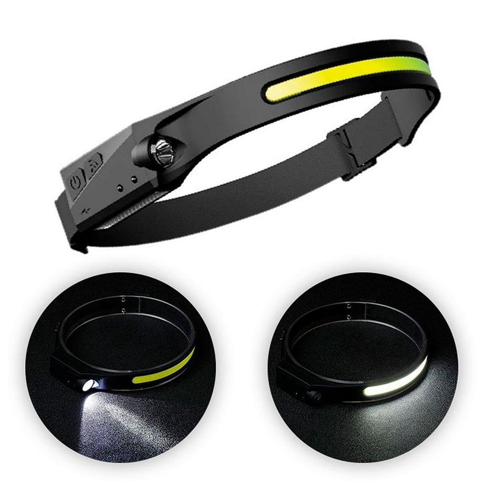 Lanterna Cabeça Farol Recarregavel USB Agua Faixa LED