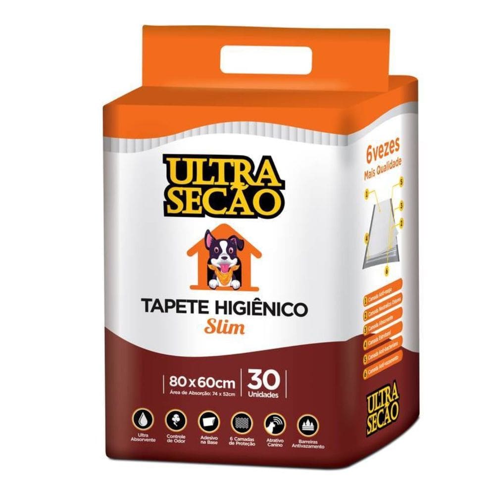 Tapete Higiênico Ultra Secão Slim 80X60cm Great Pets 30un