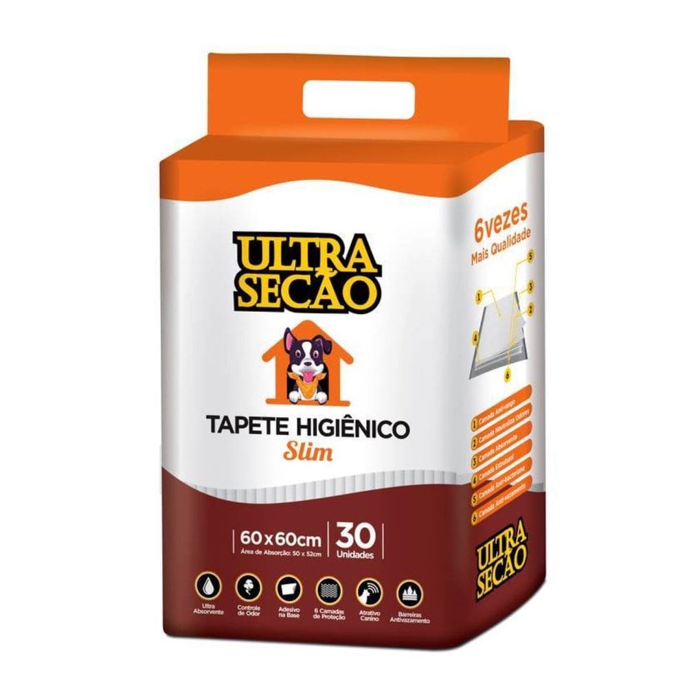 Tapete Higiênico 60x60cm 30un Ultra Secão Slim Great Pets