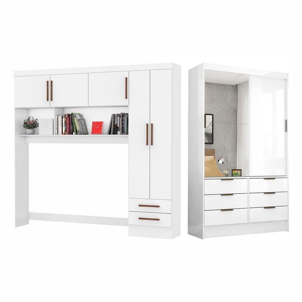 Guarda Roupa Casal Modulado Sevilha Plus Carioca Móveis Branco