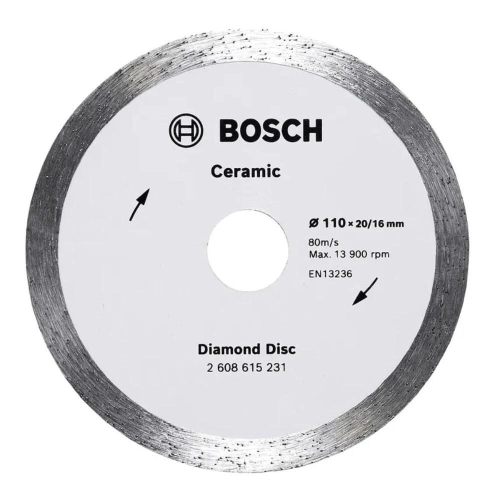 Disco Diamantado Cerâmica Liso Continuo Bosch 110x20/16x8mm
