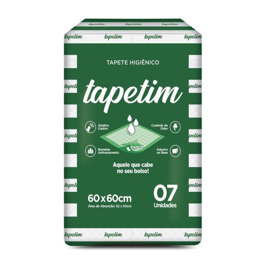 Tapete Higiênico 7un Cães 60x60cm Tapetim Absorção Rápida
