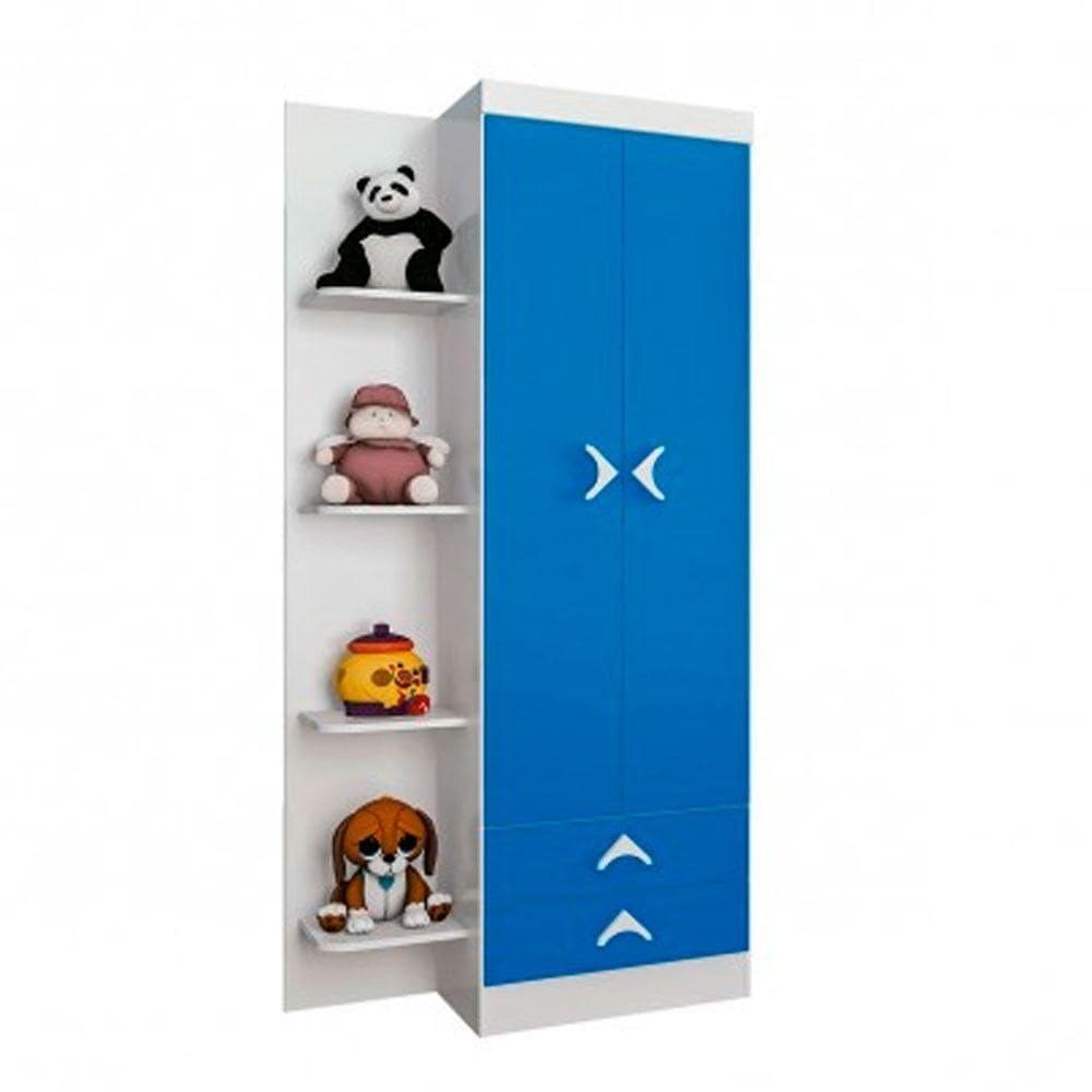 Guarda Roupa Infantil Trento 2 Portas Atualle Móveis Branco-azul