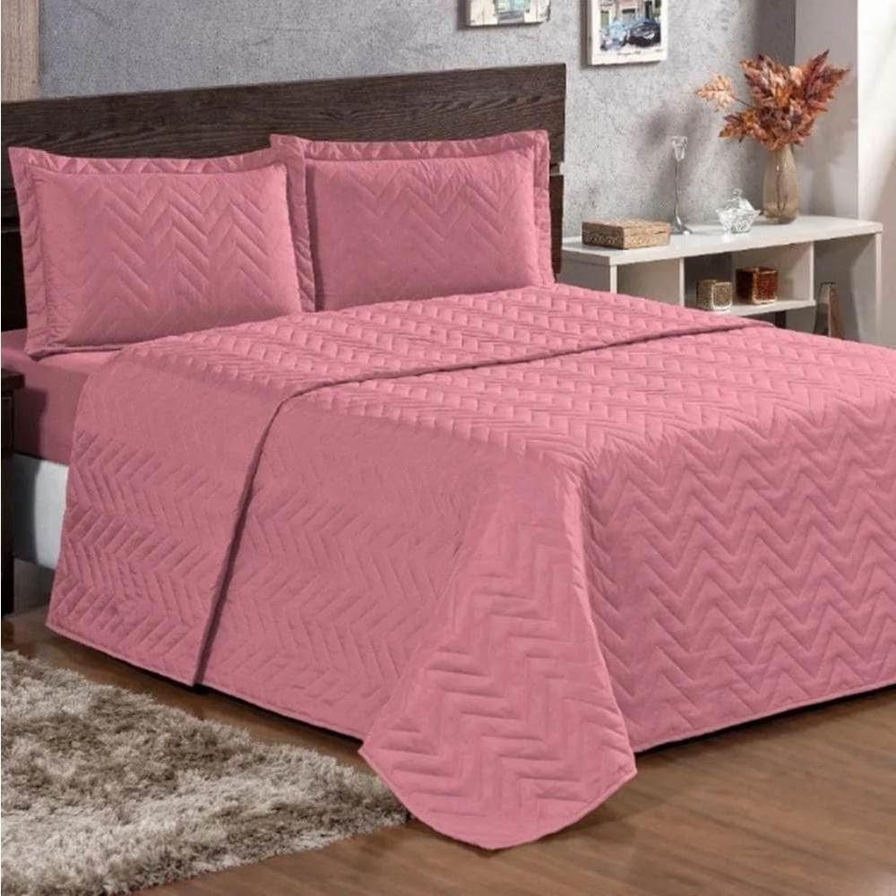 Cobre Leito Queen Pratic Lisa 3 Peças - Rose