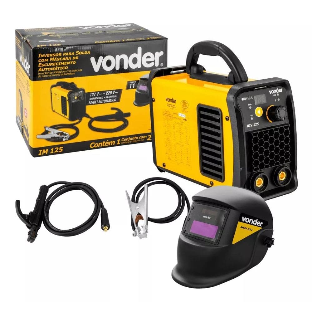 Inversor Solda Eletrodo e TIG IM125 Com Máscara Bivolt Vonder